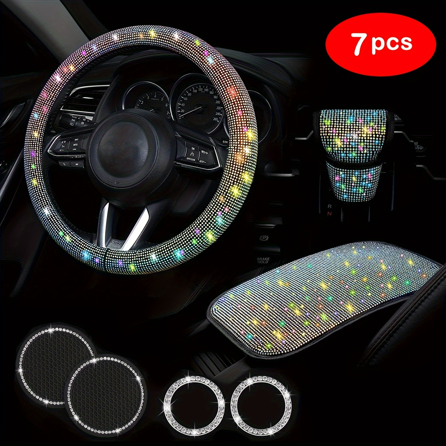 Steering Wheel Logo Bling Diy Diamond Crystal Sticker - Temu Japan