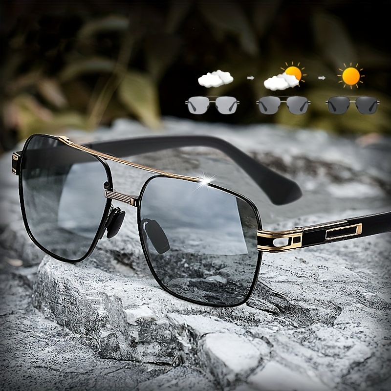1pc Mens Photochromic Sunglasses Polarized Driving Sunglasses Chameleon  Anti Glare Sport Glasses, High-quality & Affordable