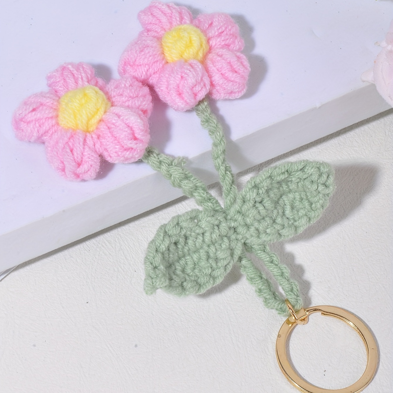 Porte clés fleur en crochet - CrushON