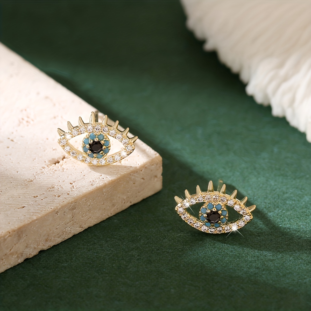 Unique Hip-hop Style Evil Eye Stud Earrings