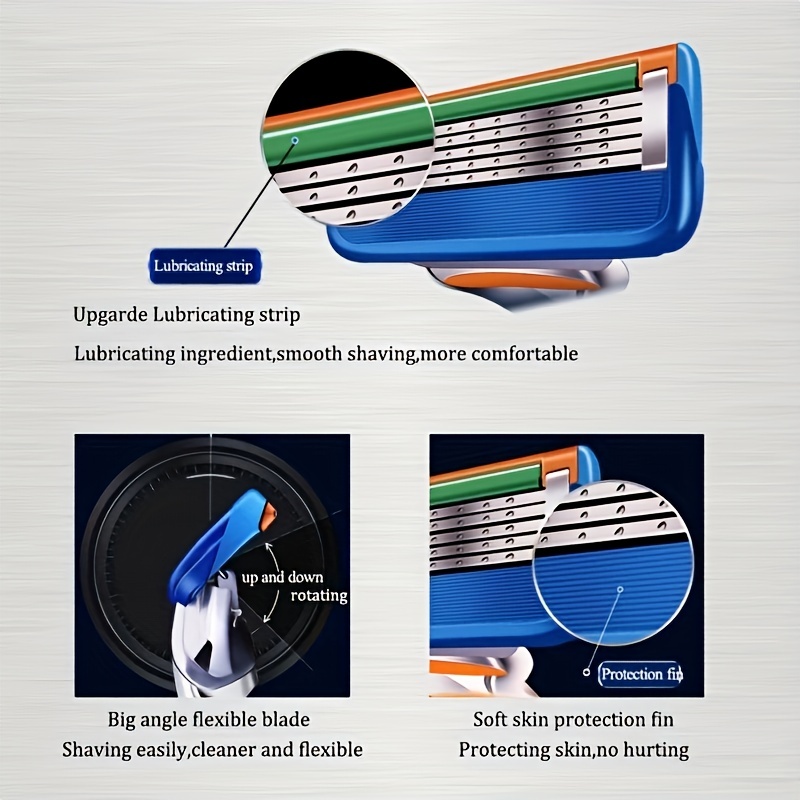 5 Layer Razor Blade Manual Beard Scraper Head Stainless Steel 4-36 Pcs