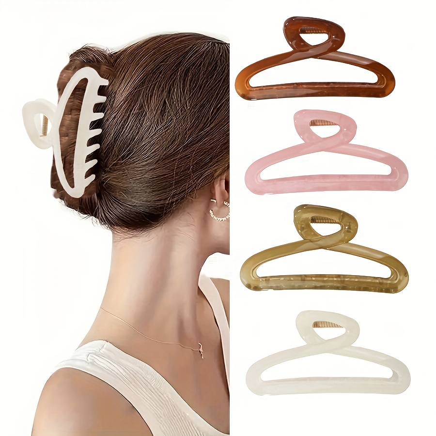 Garras de cabelo oco para mulheres e meninas, grampos de cabelo