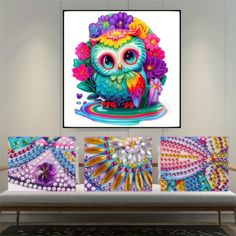 Diy 5d Diamond Painting Kit Owl Animal Series Shaped - Temu