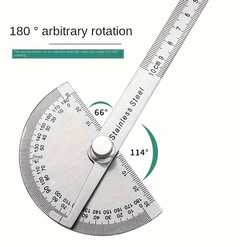 Transferidor De Alta Precisão Régua De Ângulo Universal Multifuncional  Medidor De Ângulo De Aço Inoxidável Transferidor De Madeira Régua De  Graduação