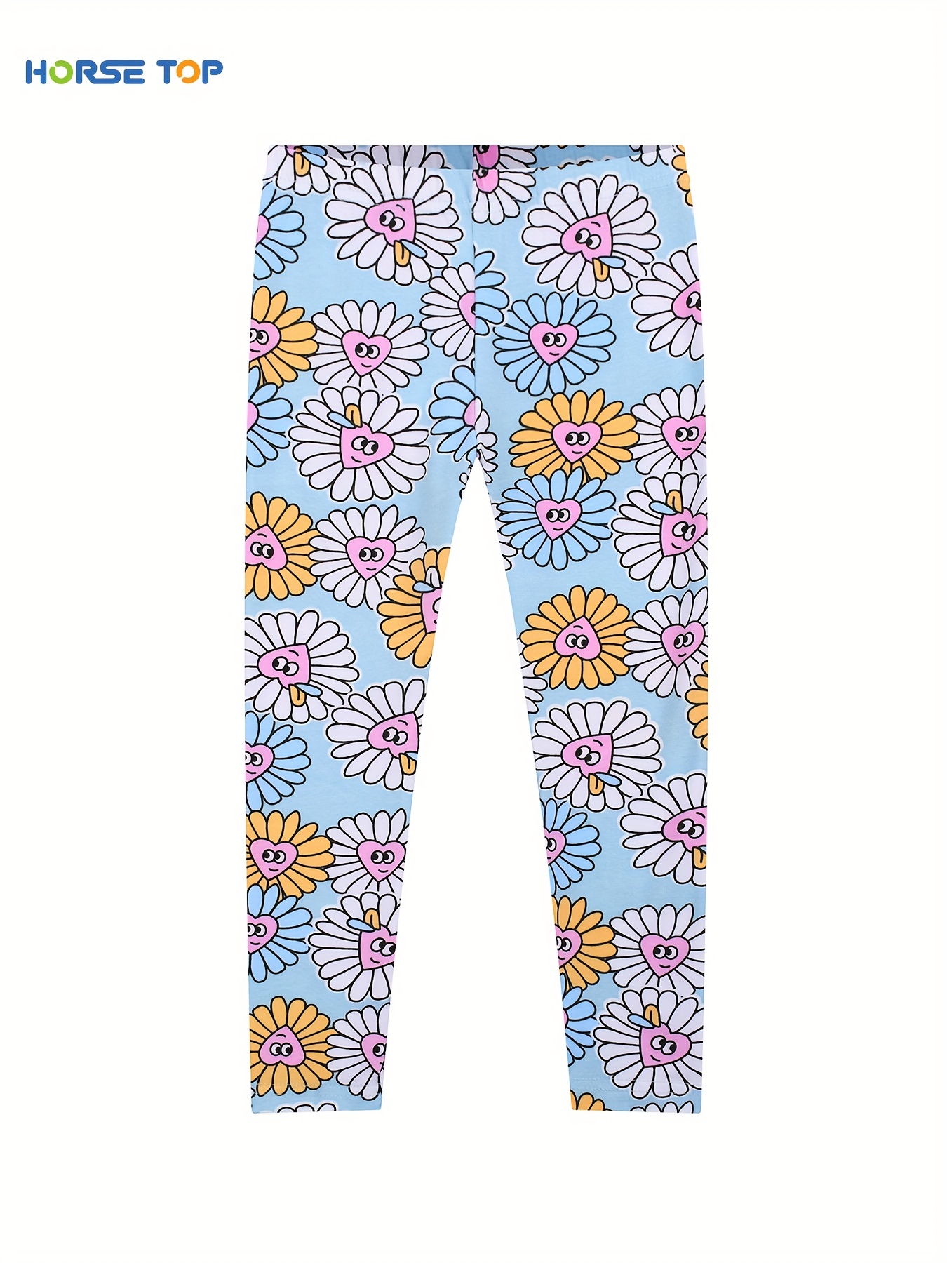 Small Daisy Print Flare Leg Pants, Vacation Pants For Spring & Summer,  Women's Clothing