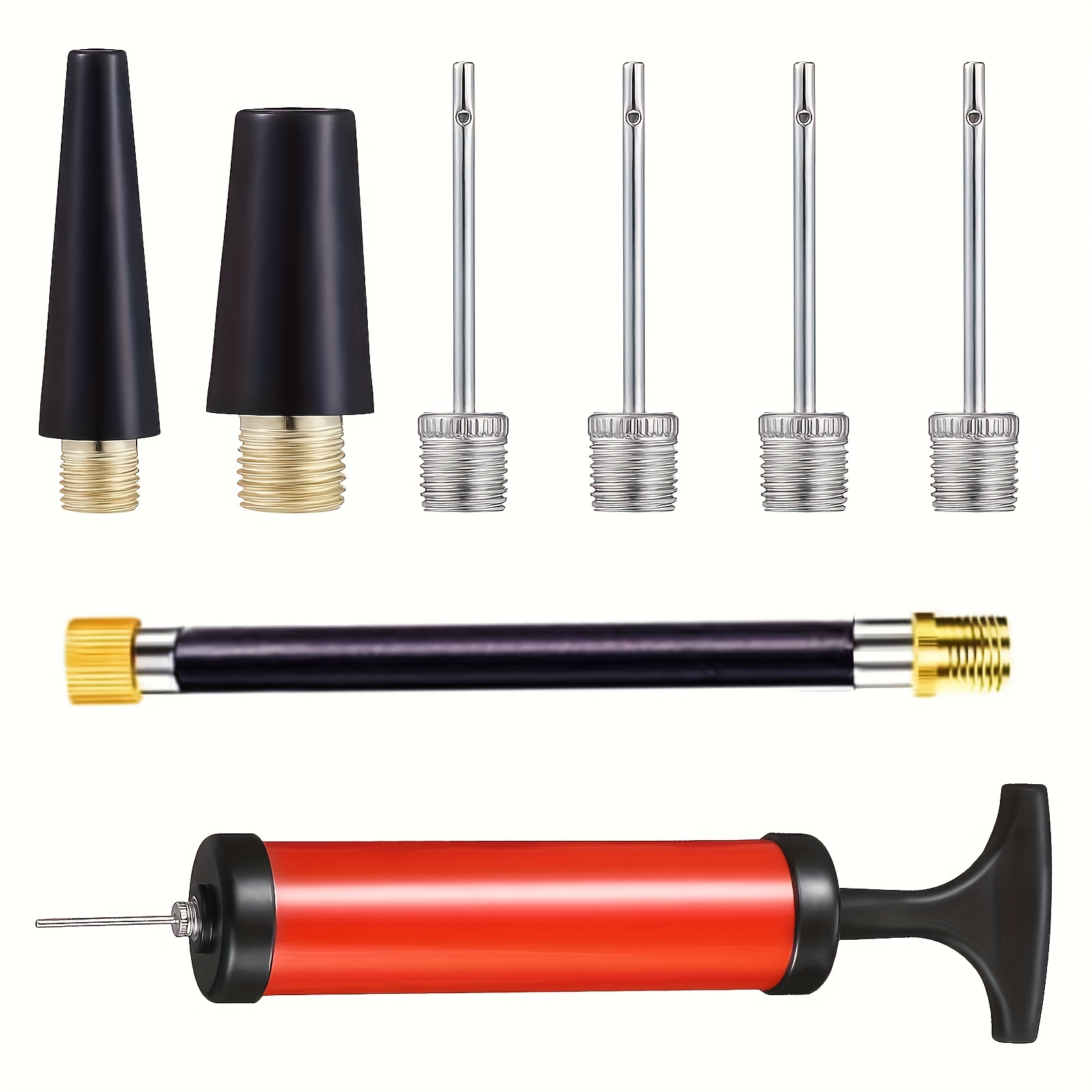 All in one Sports Ball Pump Kit With Needles And Nozzles - Temu