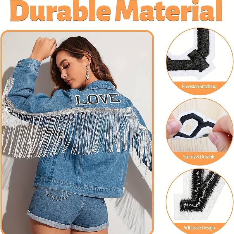 Pack De 52 Lettres Thermocollantes Brodées A à Z - Patchs Alphabet Pour Personnaliser Vêtements Et Accessoires DIY