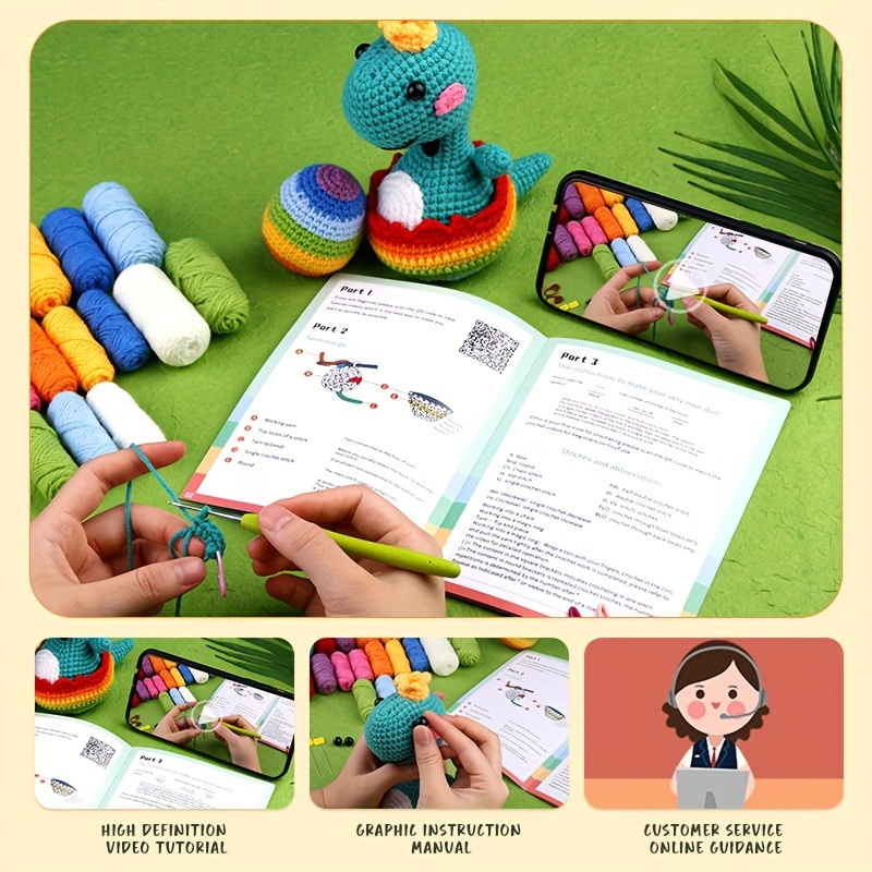 Crochetta Crochet Kit for Beginners, Beginner Crochet Starter Kit with  Step-by-Step Video Tutorials, Learn to Crochet Kits for Adults Kids, DIY