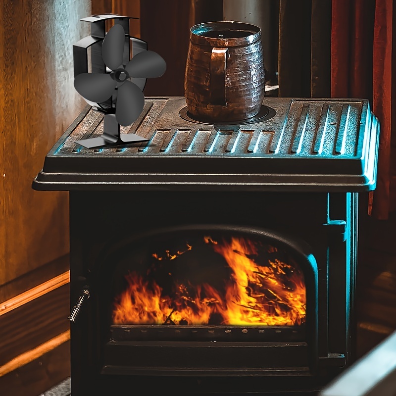 Ventilateur de poêle à bois à 4 lames, brûleur à bois, écologique,  silencieux, chaud pour l'hiver, Distribution de chaleur efficace pour la  maison - AliExpress