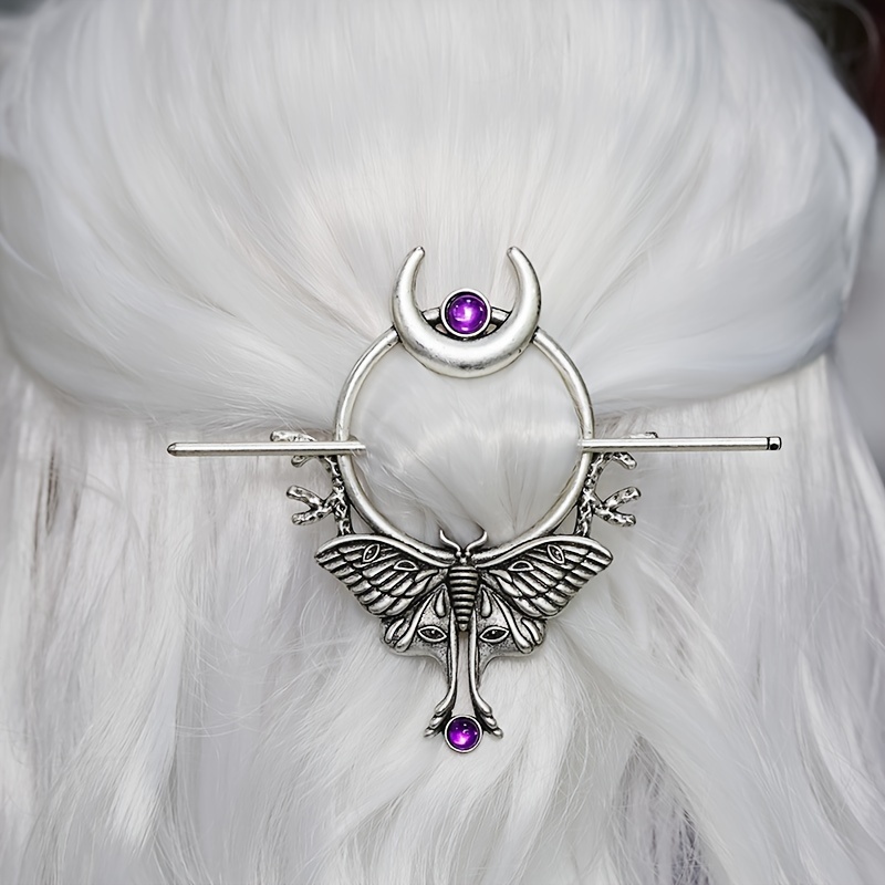 

1pc Witch Goddess Crescent Butterfly Hair Clip Fairy Moon Insect Hair Clip Women's Jewelry Holiday Gift