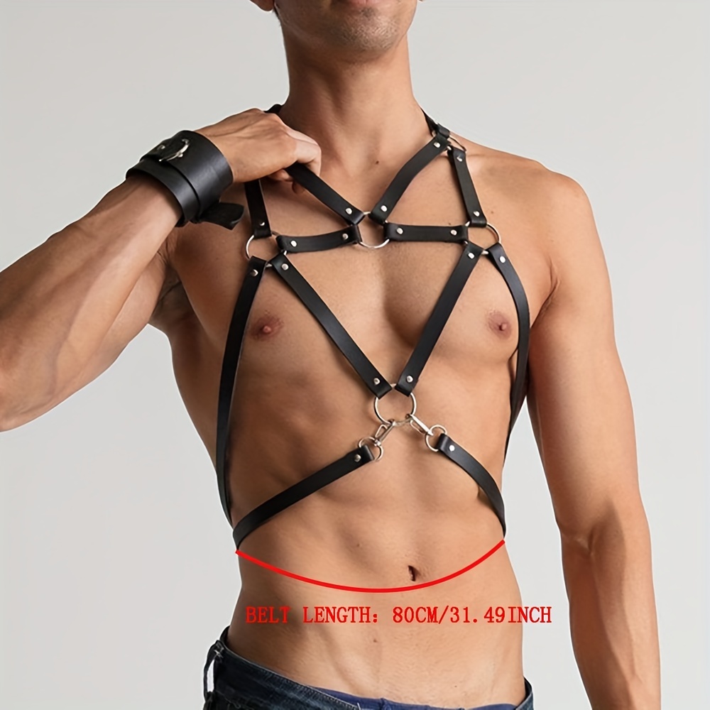 Men Body Chest Belt Men Adjustable Pu Leather Belts Buckles - Temu Canada
