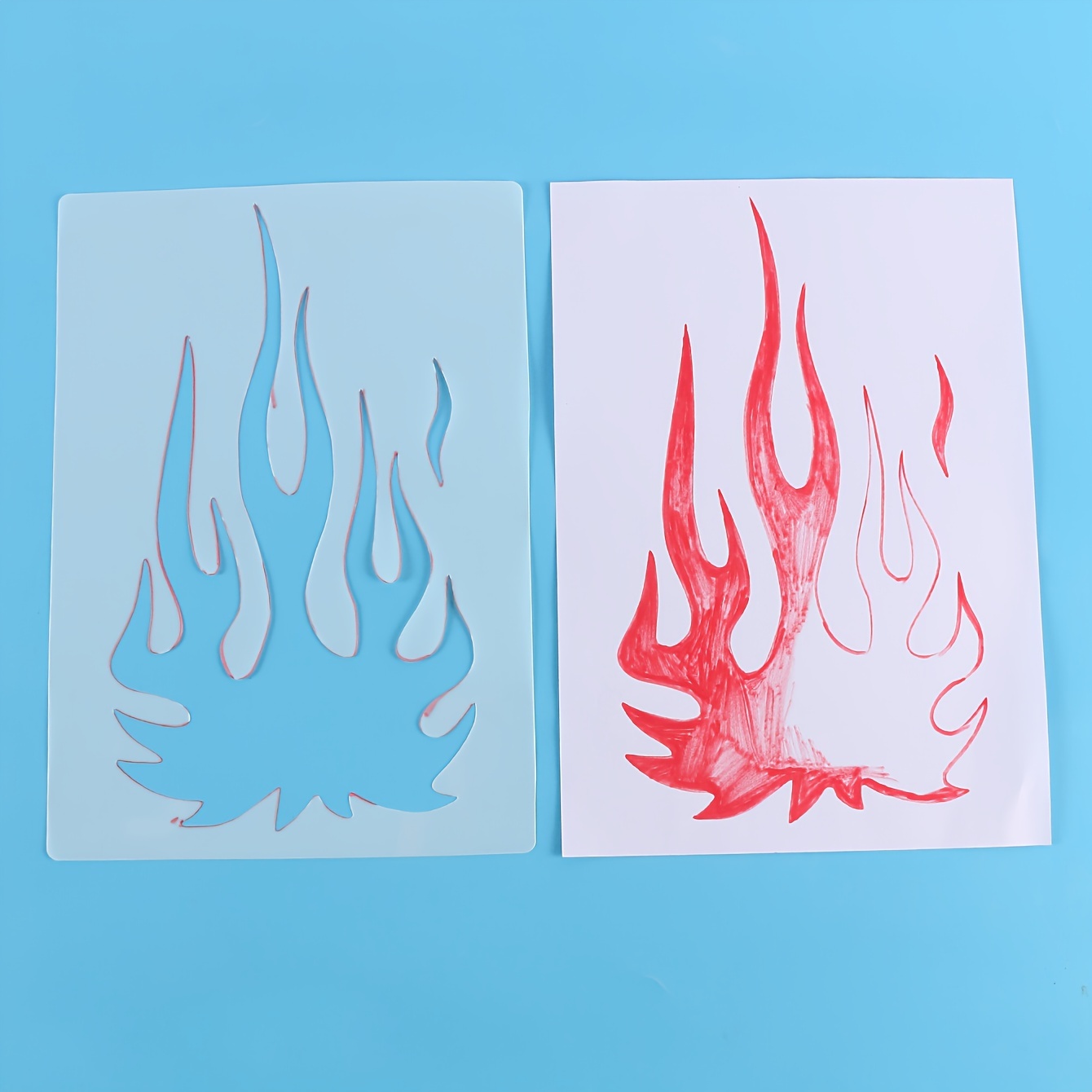 Flame Stencils Fire Airbrush Stencils For Shoes Reusable - Temu