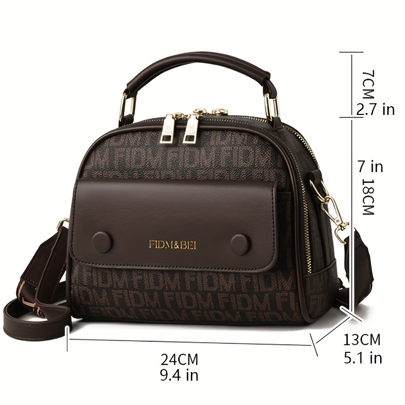 sac à bandoulière vintage imprimé lettre, sac à main tendance à fermeture éclair pour téléphone, rouge à lèvres, sac à bandoulière décontracté parfait pour un     Détails du produit 2