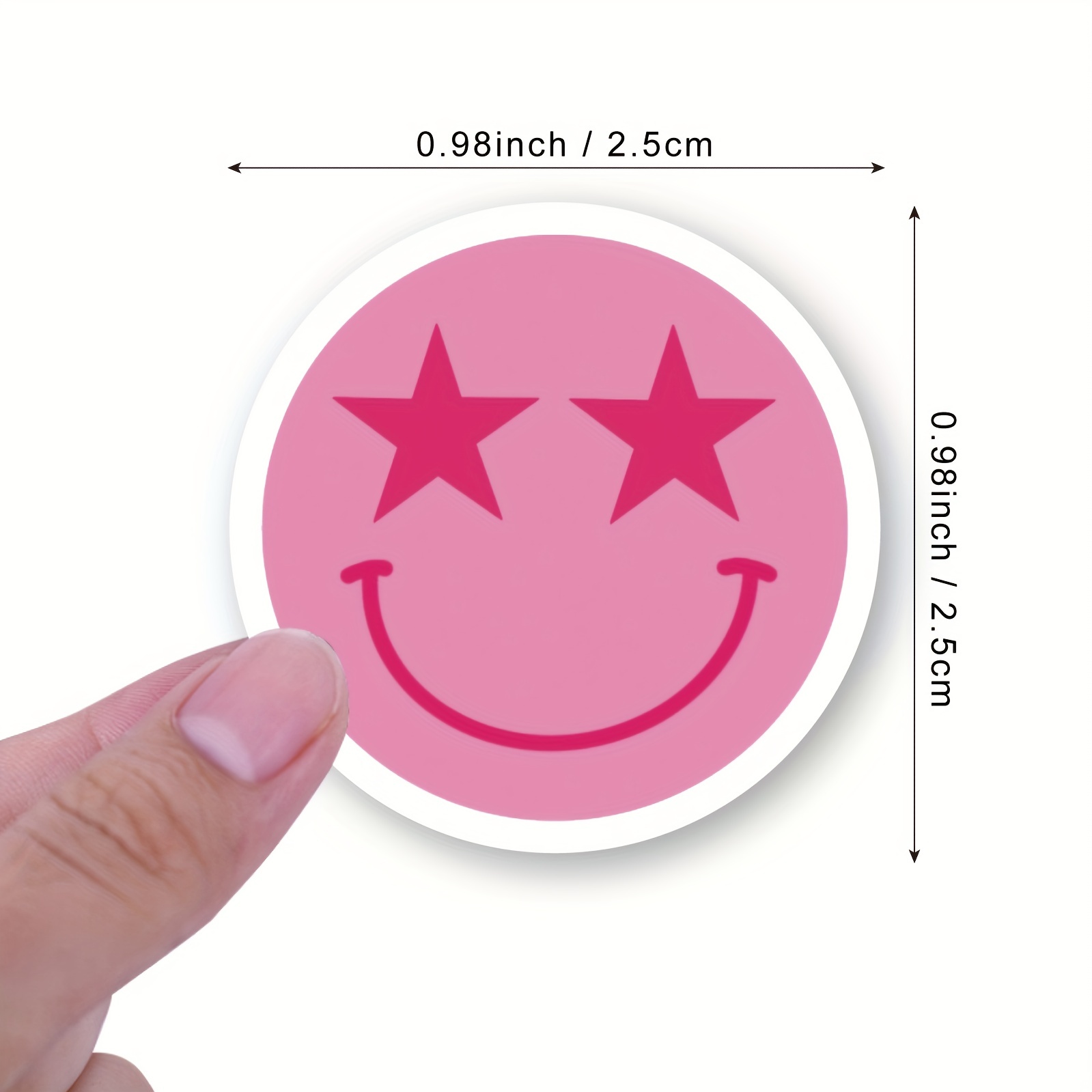 Shop Durable Blue Preppy Star-Eyed Faces Sticker Sticker With
