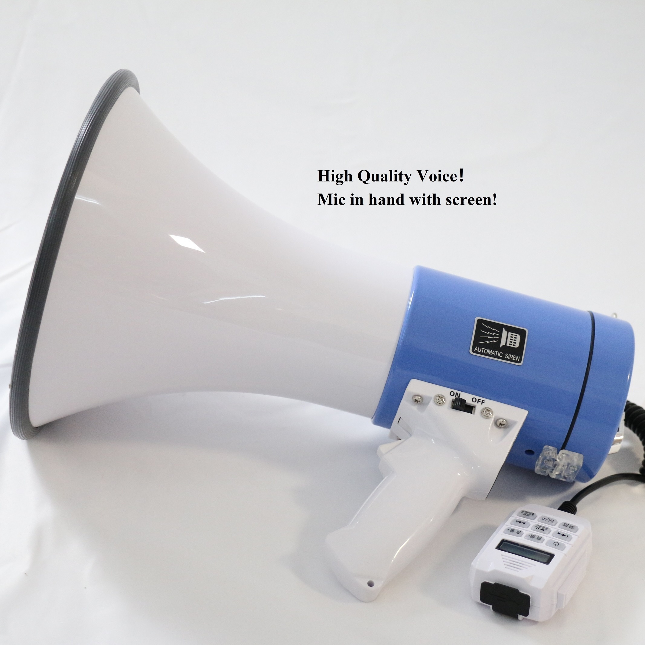 50-Watts professionale Megafono/Bullhorn/Altoparlante con schermo LED Mic  Handheled e registrazione/Connessione wireless/Funzione USB