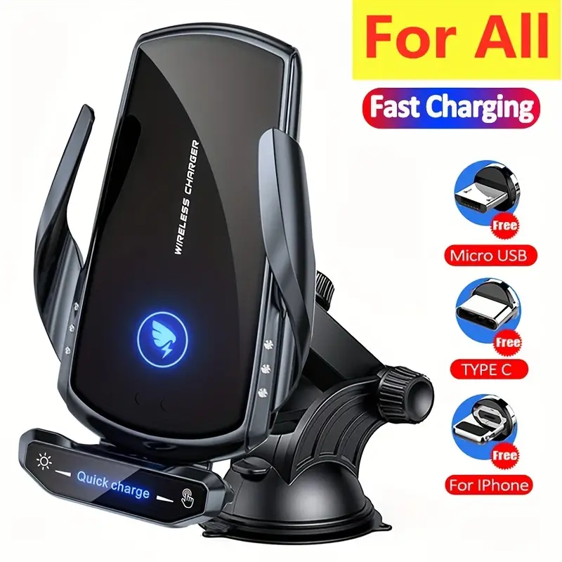 Wireless Charger Car Phone Holder Stand Fast Charging - Temu