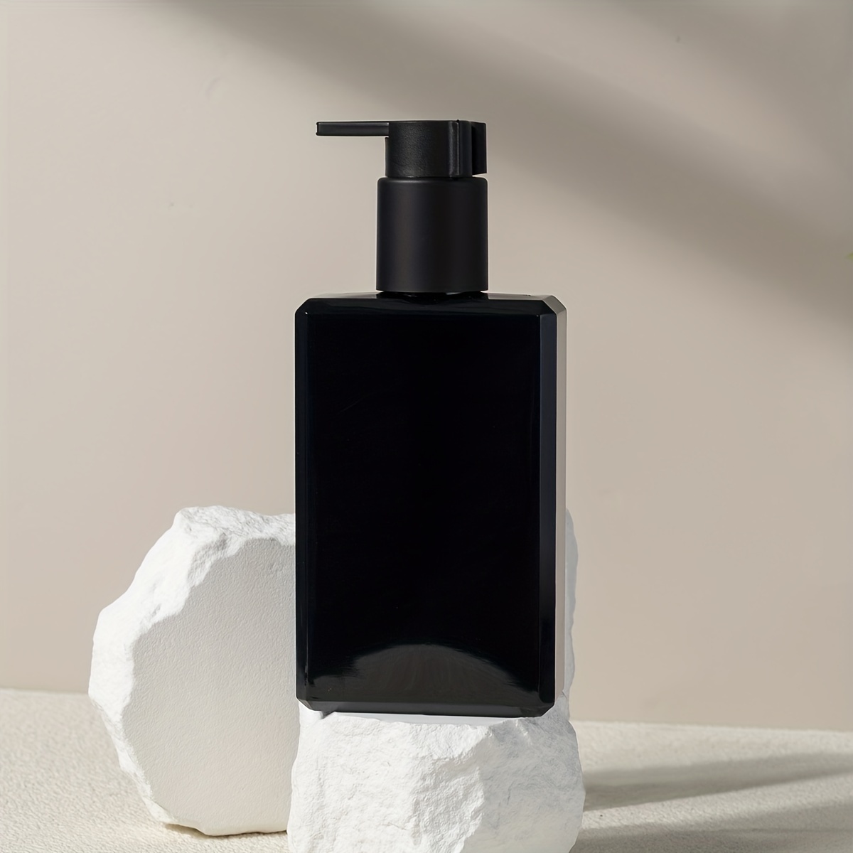 Matte Black Liquid Soap Storage Bottle With Wooden Tray - Temu