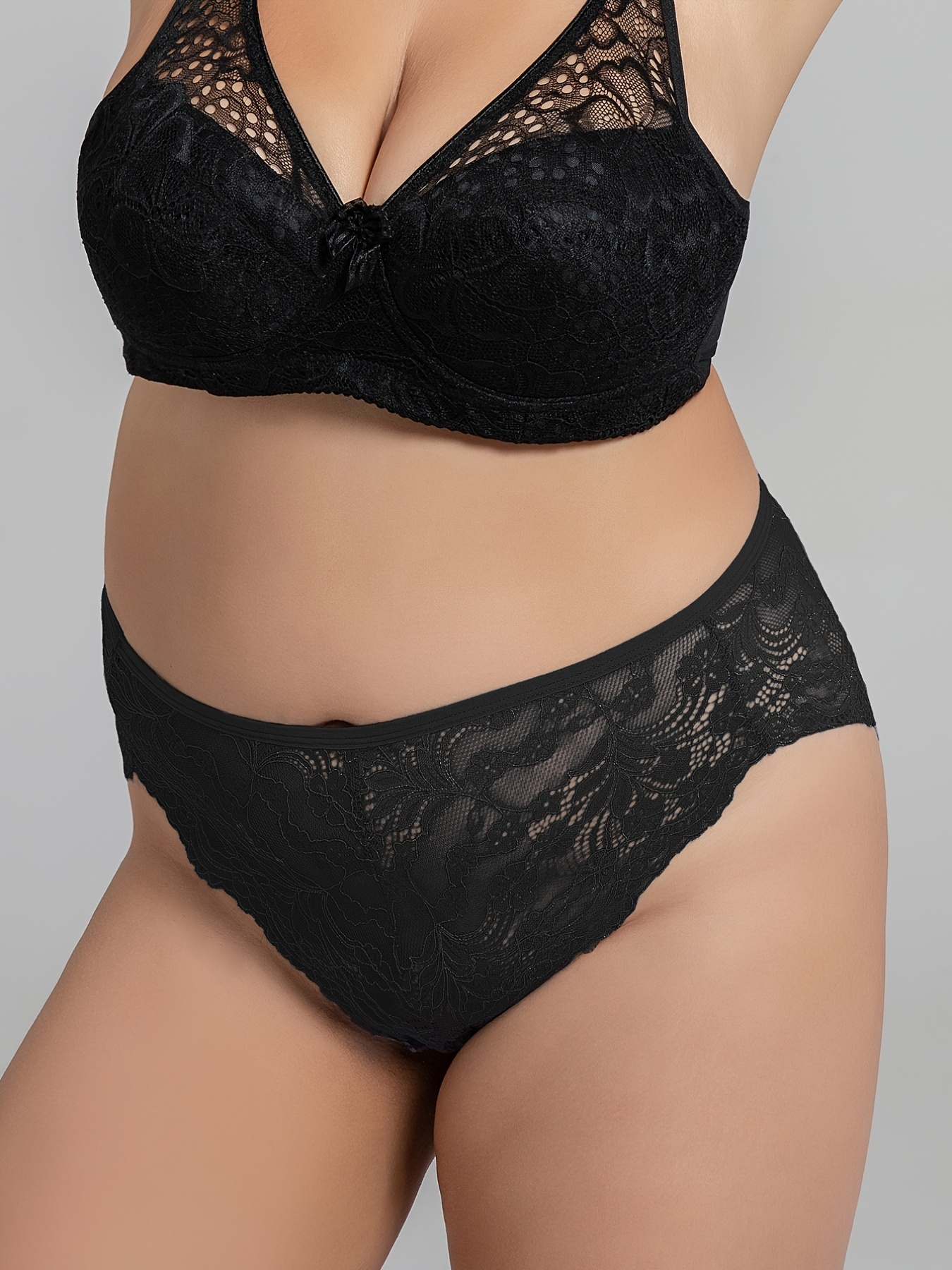 Women's Chinese New Year Sexy Panty Plus Size Contrast Lace - Temu