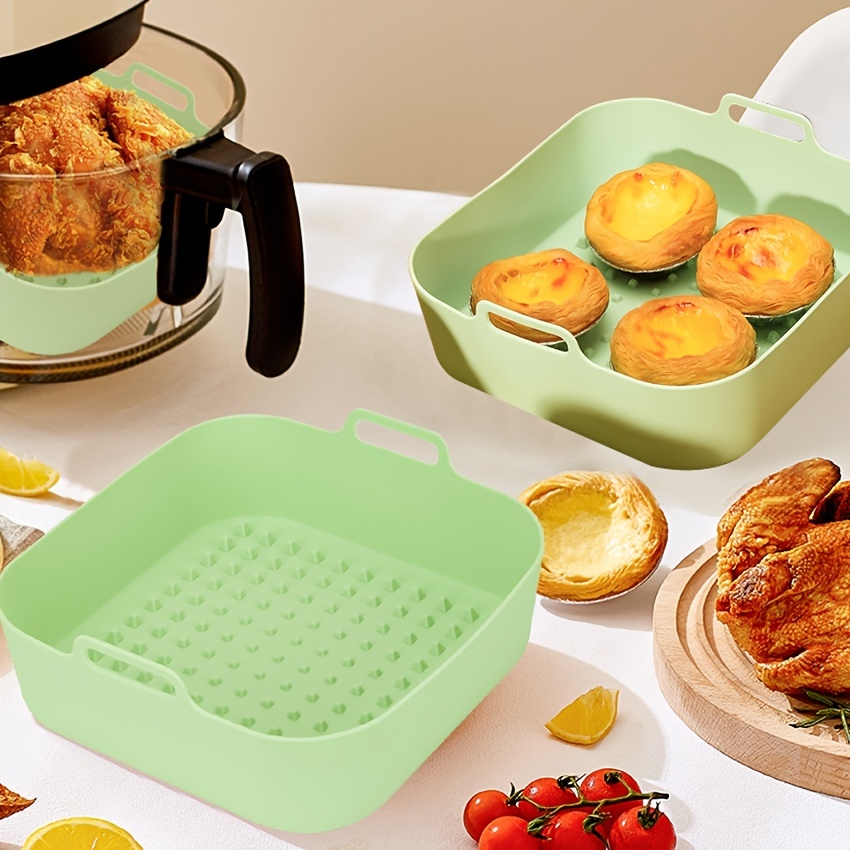 Reusable Air Fryer Liner Square Silicone Tray Mat Grill Pizza Oven Baking Trays  Pan Mat Chicken Basket Mat Air Fryer Silicone Pot Kitchen Baking  Accessories - Temu