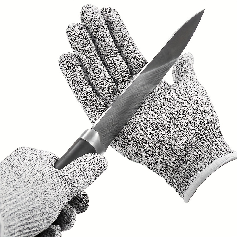 1 Pc-Cut Resistant Gloves Cutting Gloves for Pumpkin Carving, Wood Carving,  Meat Cutting with Level 5 Protection in Extra Large Size- Grey color