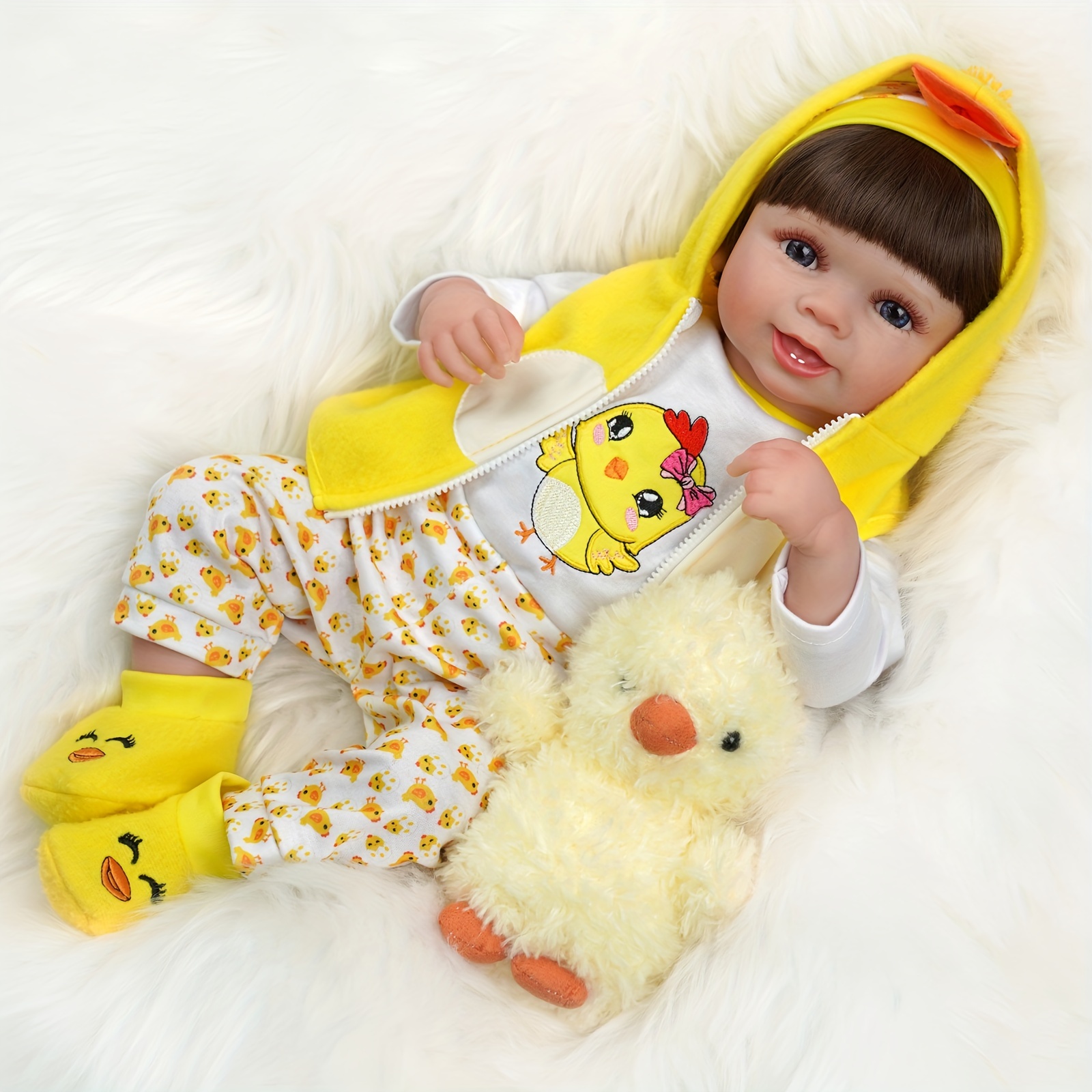 Silicone Baby Dolls, 18 Cute Carol Realistic Reborn Baby Girl, Cloth  Body