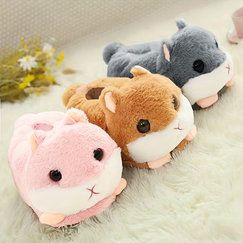 Aopuro Women Animal Slippers Fluffy Cute Slip-On Comfy Plush House Shoes  Warm Novelty Slippers Cartoon Gift for Birthday Christmas