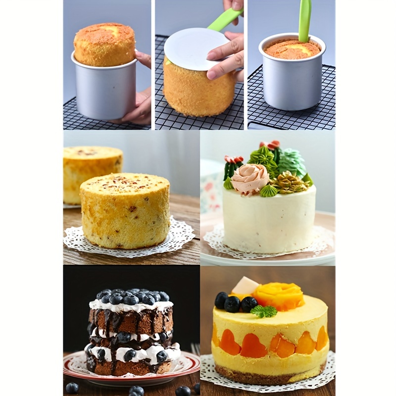   versatile aluminum cake pan set 4 5 6 8 inch sizes with removable bottom   valentines     anodized alloy round shape details 2