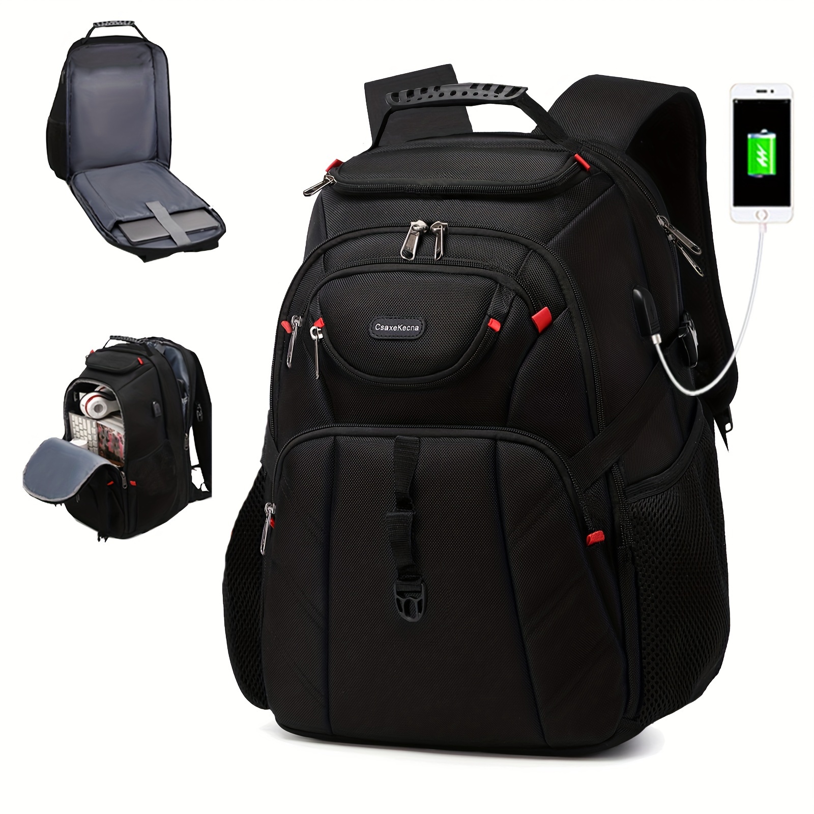 MATEIN Mochila para laptop de 14 pulgadas, mochila de viaje antirrobo con  puerto de carga USB, resistente al agua, ligera, para computadora portátil
