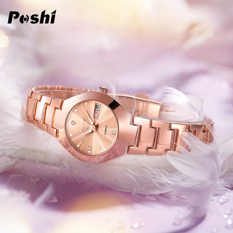 Reloj Mujer Reloj Cuarzo Dorado Lujo Reloj Pulsera Analógico - Temu Mexico