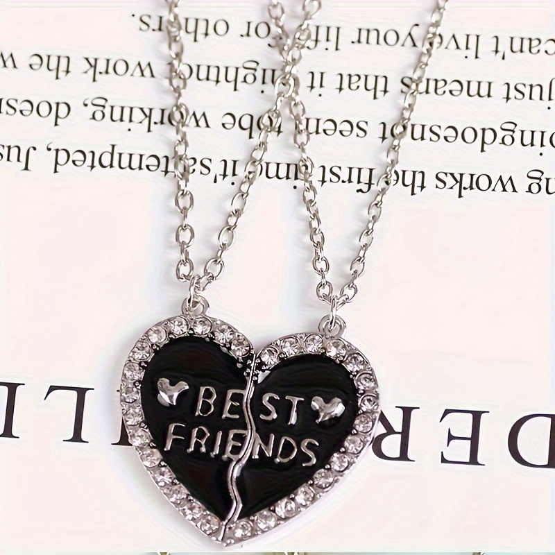 2 Pezzi/set Best Friends Collana Ciondolo Cuciture A Forma - Temu Italy