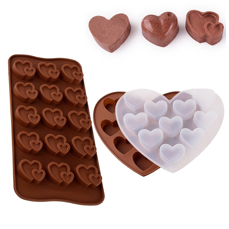 1 Pieza/2 Piezas Moldes Chocolate Forma Corazón Moldes - Temu