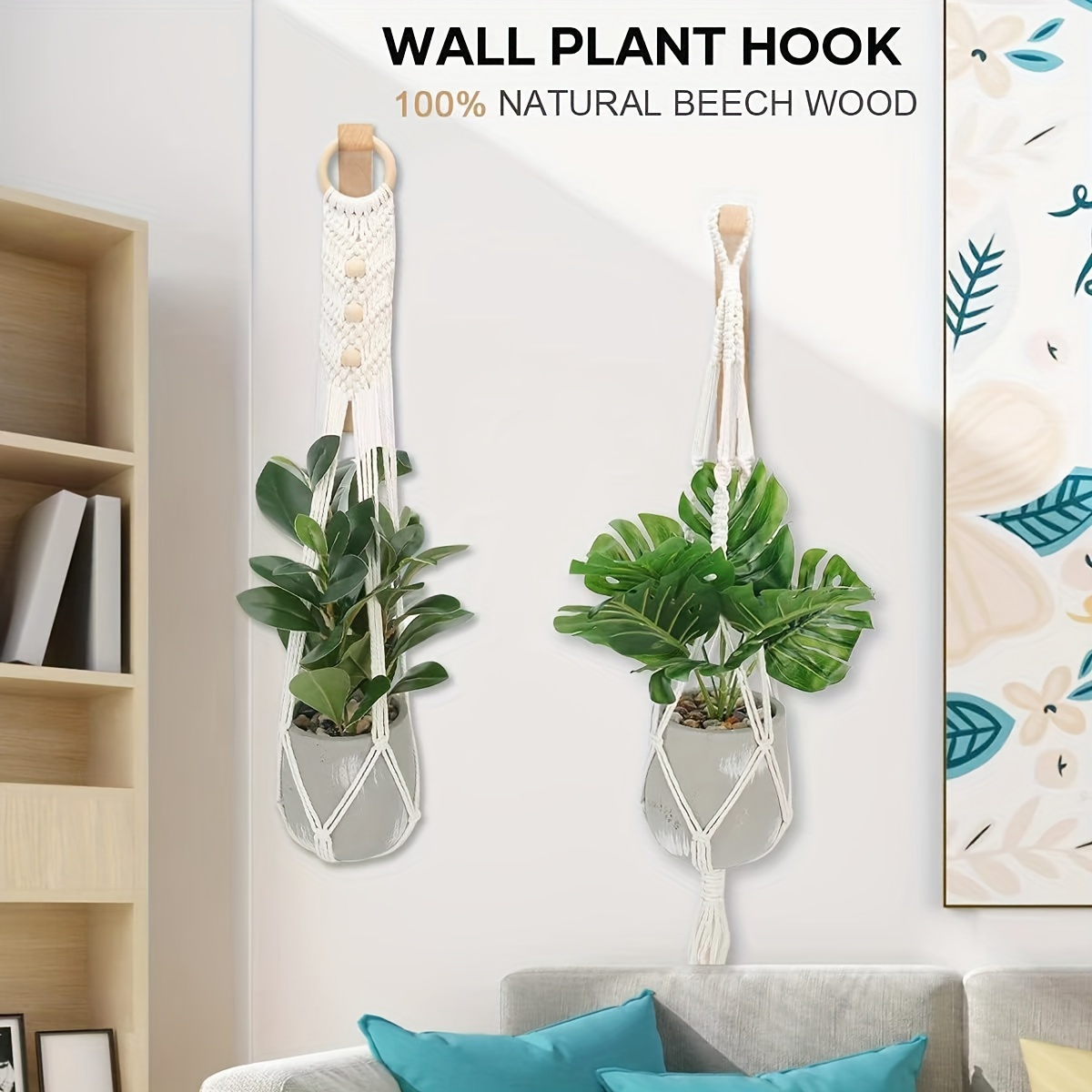 1pc Plant Hanger Indoor Plant Wall Mounted Pot Wooden Wall Mounted Plant  Hook Lantern Basket Hook Flower Stand Wind Chime Decoration, Shop The  Latest Trends