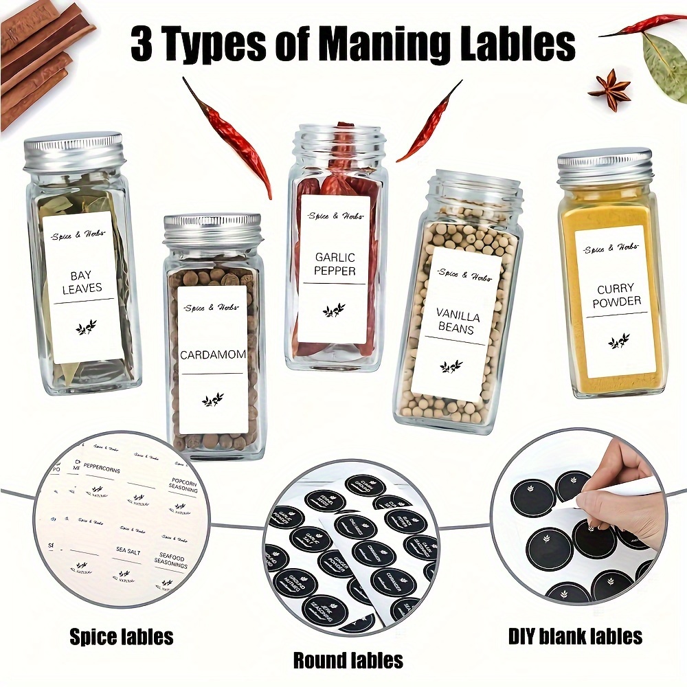 Fashion merchandise 14 Pcs Glass Spice Jars with Spice Labels - 4oz Empty  Square Spice Bottles - Shaker Lids and Airtight Metal Caps - Chalk Marker  and Silicone Collapsible Funnel Included, spice