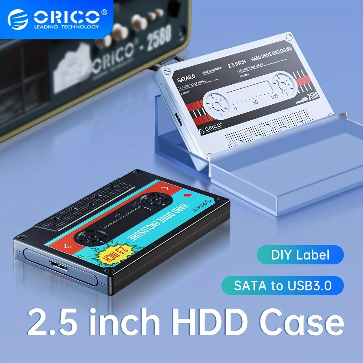 Orico USB 3.0 Boîtier pour disque dur SATA HDD et SSD 2,5 pouces - Noir