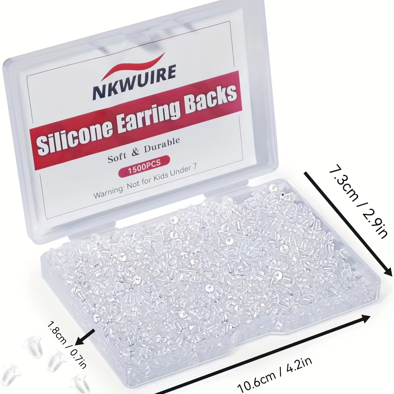1500pcs Silicone Earring Backs For Studs, Soft Earring Backings Safe  Plastic Rubber Earring Backs For Fish Hook Earring Back Replacement With  Storage