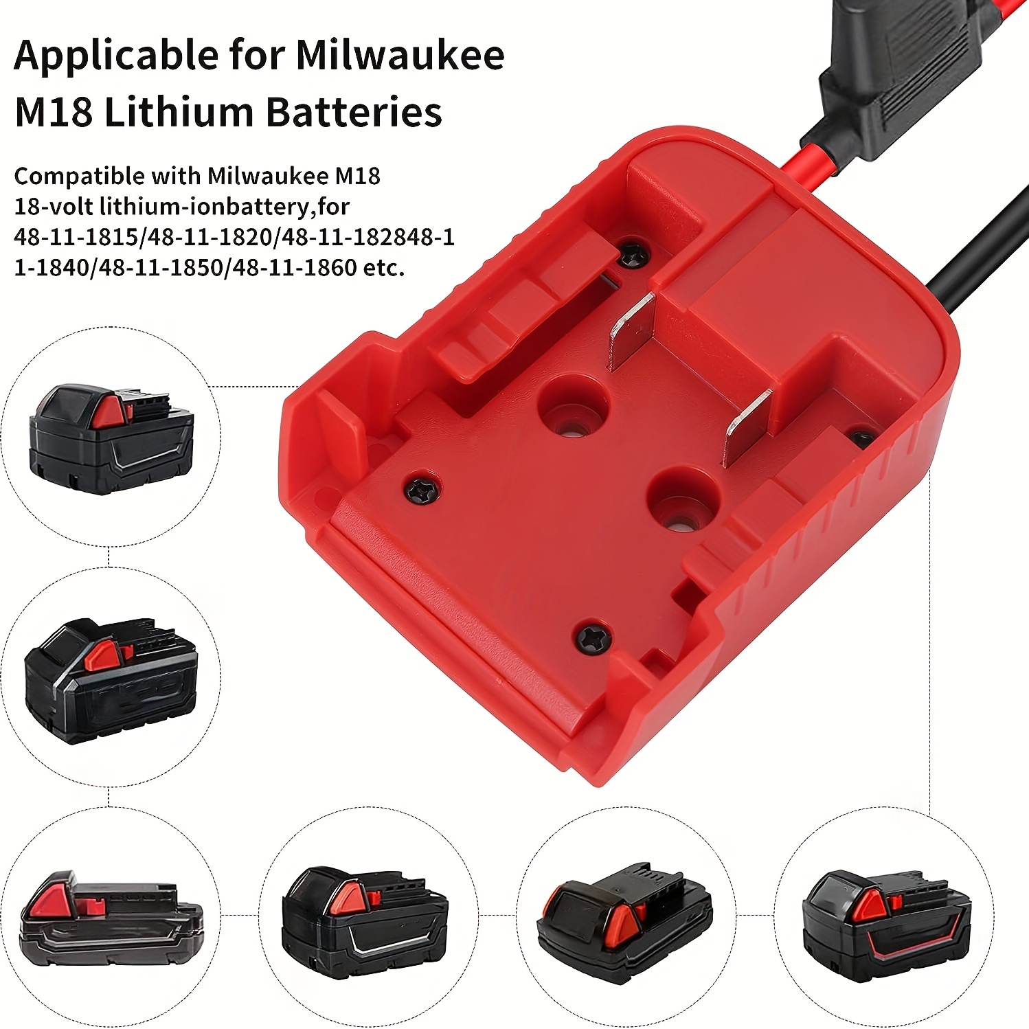 Black & Decker 20V Battery Adapter Holder dock mount w/ Wires for Power  Wheels