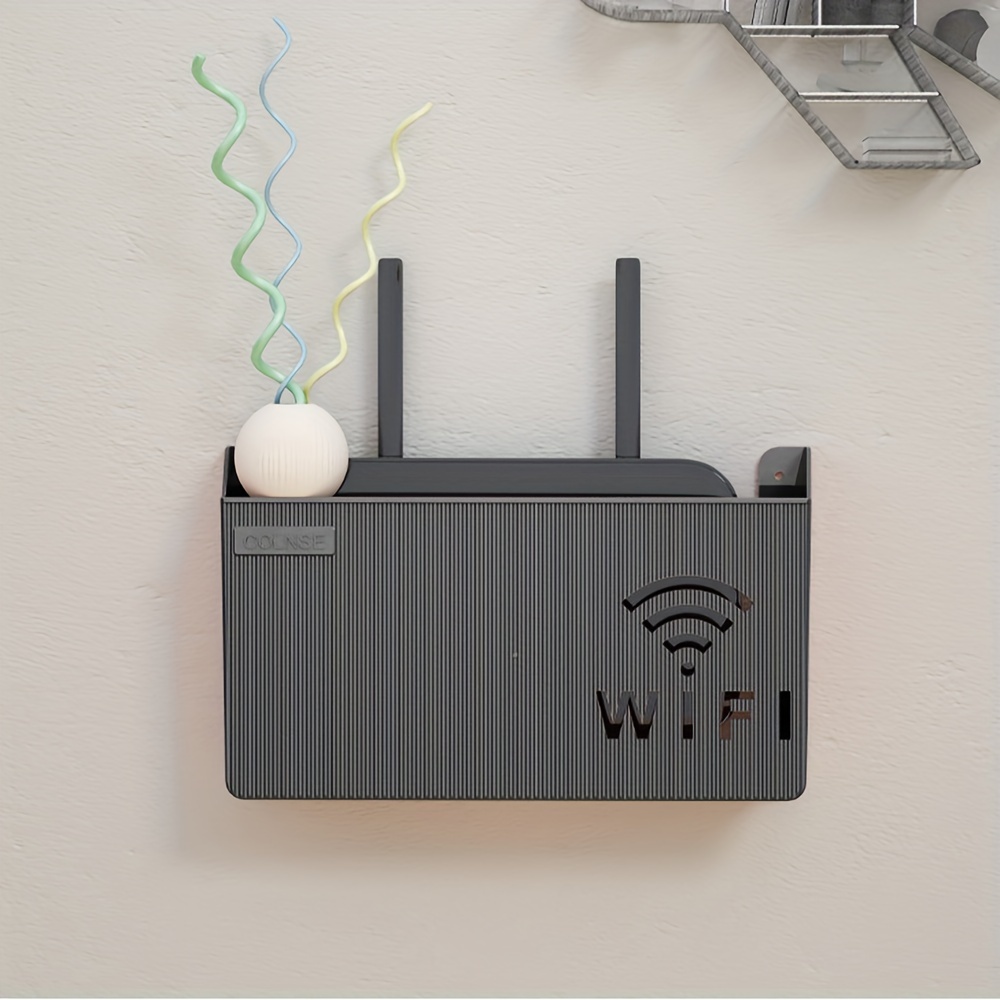 Whchiy WiFi Router Cajas de Almacenamiento Estante de Almacenamiento para  Montaje en Pared Cable de alimentación Enchuf…