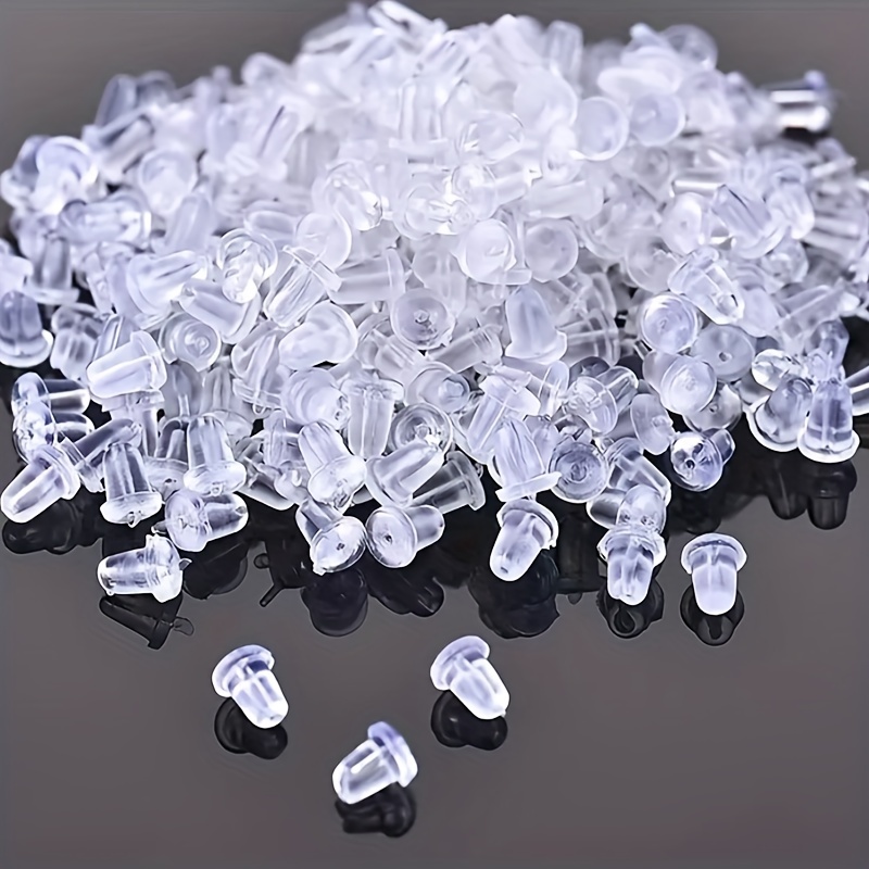 Silicone Clear Earring Backs,700Pcs Clear Bullet Earring Backs Soft Earring  Stoppers Rubber Earring Backings