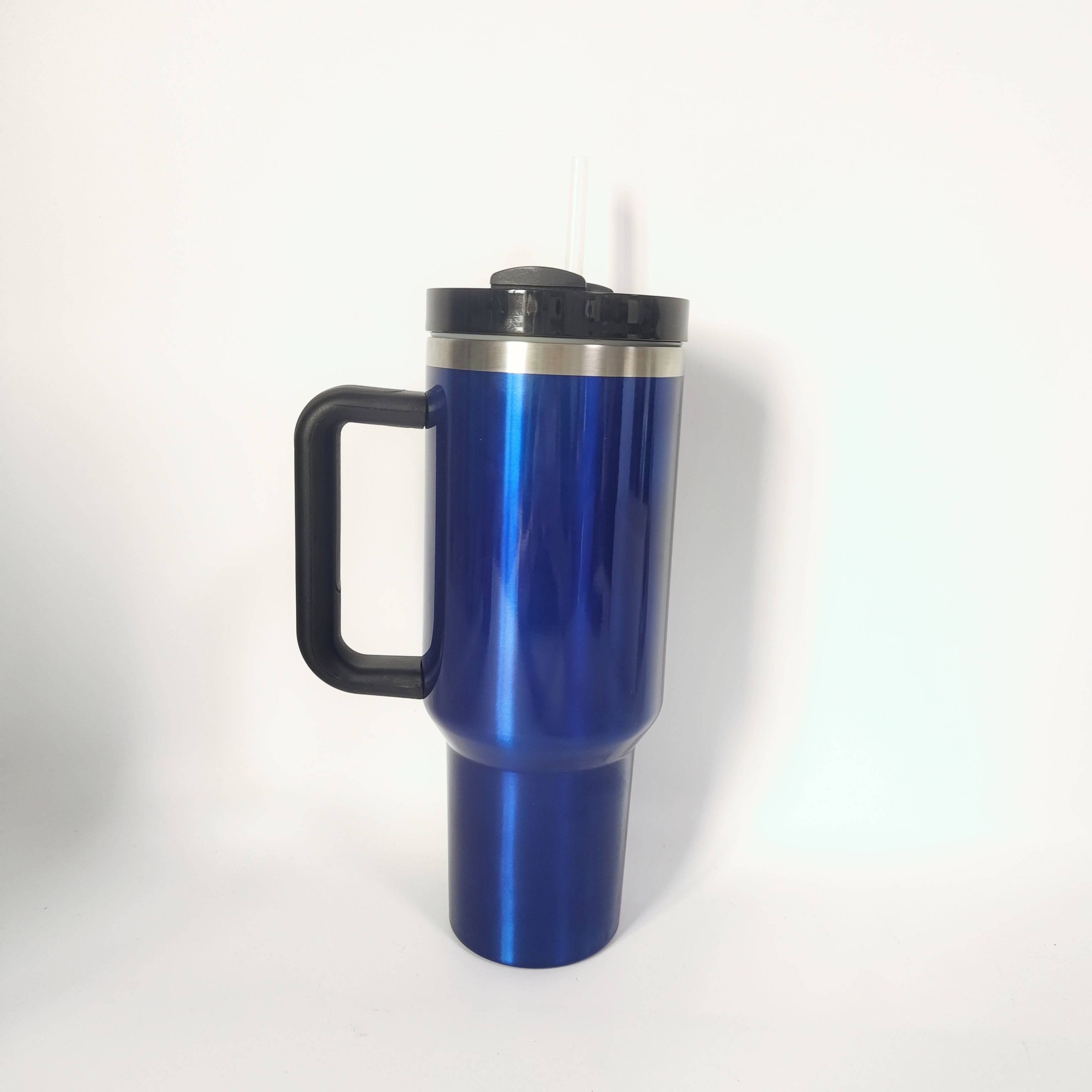 1pc Dark Blue Insulated Stainless Steel Glass, Reusable Steel
