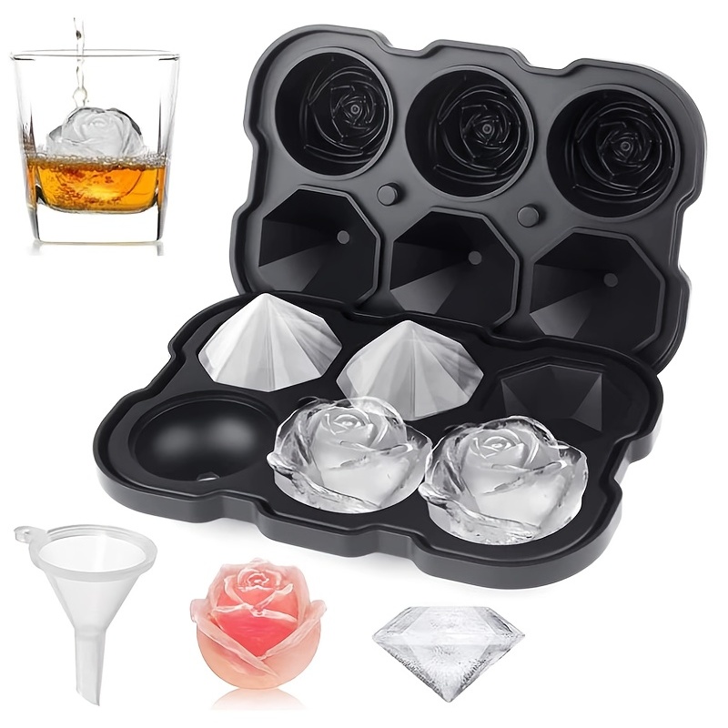 I Love Cube Ice Cube Tray, 3D Heart Ice Mold, Large Big Heart Cube - 2.5 Inches Heart Shape Ice Mold for Whiskey, Cocktail, Beverages, Iced Tea 