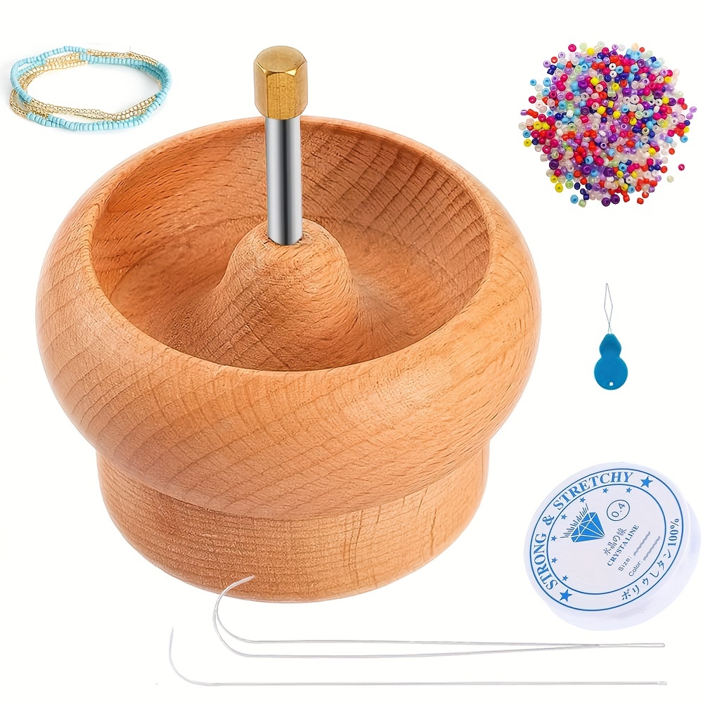 Electric Bead Spinner Kit Loader with Needles Adjustable Speed Quickly Spin  Beading Bowl for Bracelets Waist Bead Seed Bead Tool