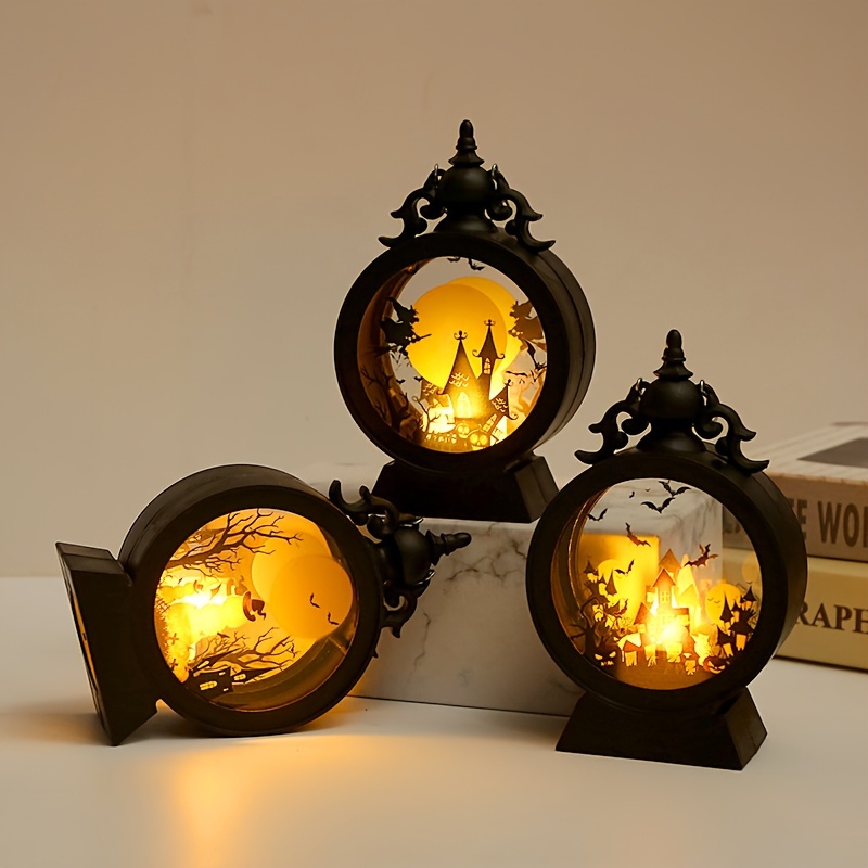 1pc Lanterne Led Lanternes Noires Vintage Décoratives Avec - Temu Canada