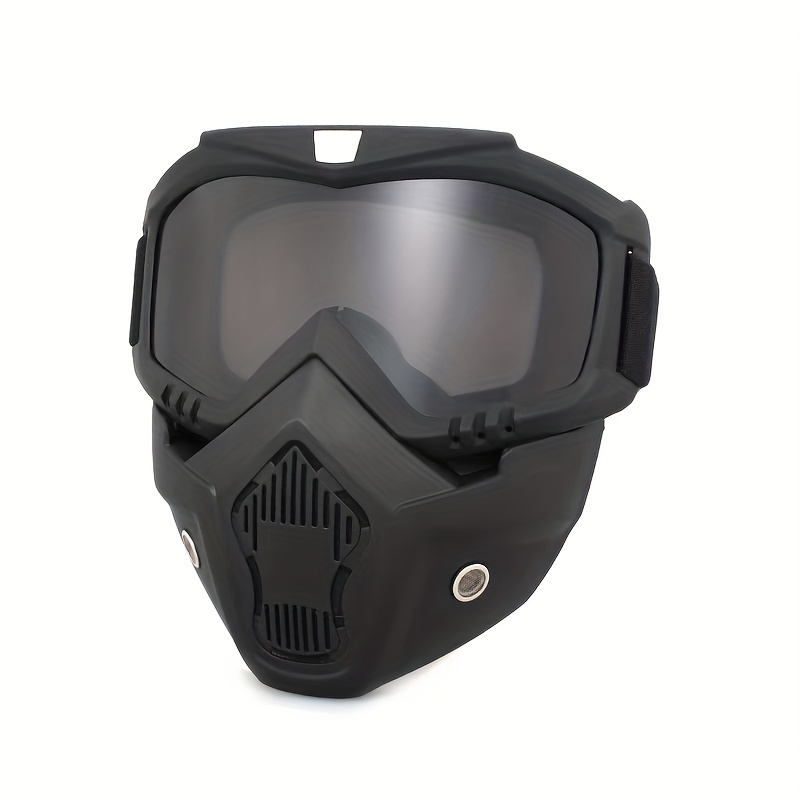 Windproof Ski Mask Goggles Retro Off-Road Mask Goggle Detachable Goggles Mouth Filter, Size: NO.1, Other