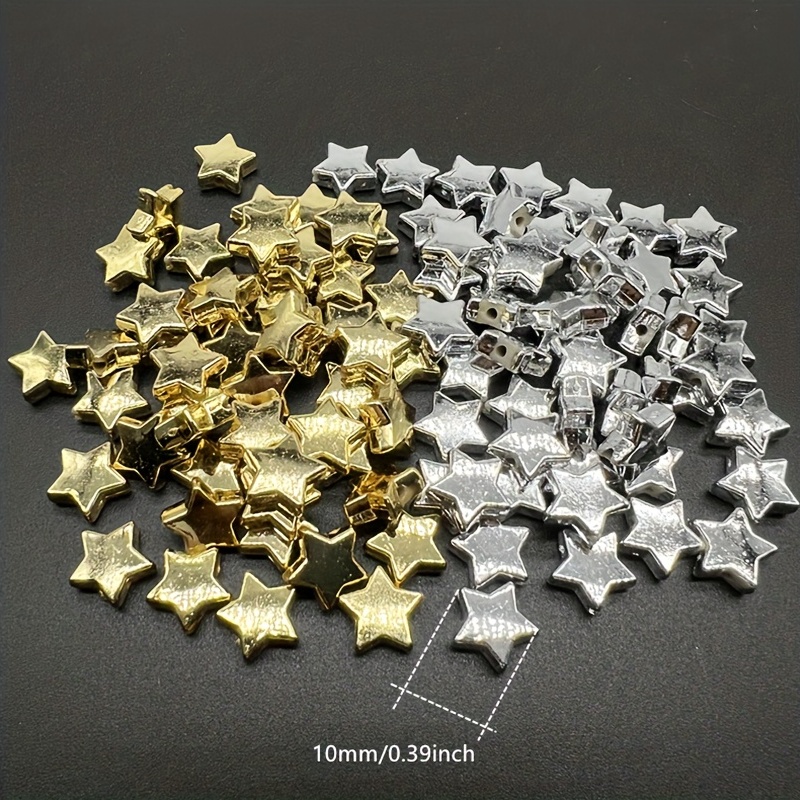 Golden Color Star Ccb Beads Diy Loose Plastic Beads Star - Temu