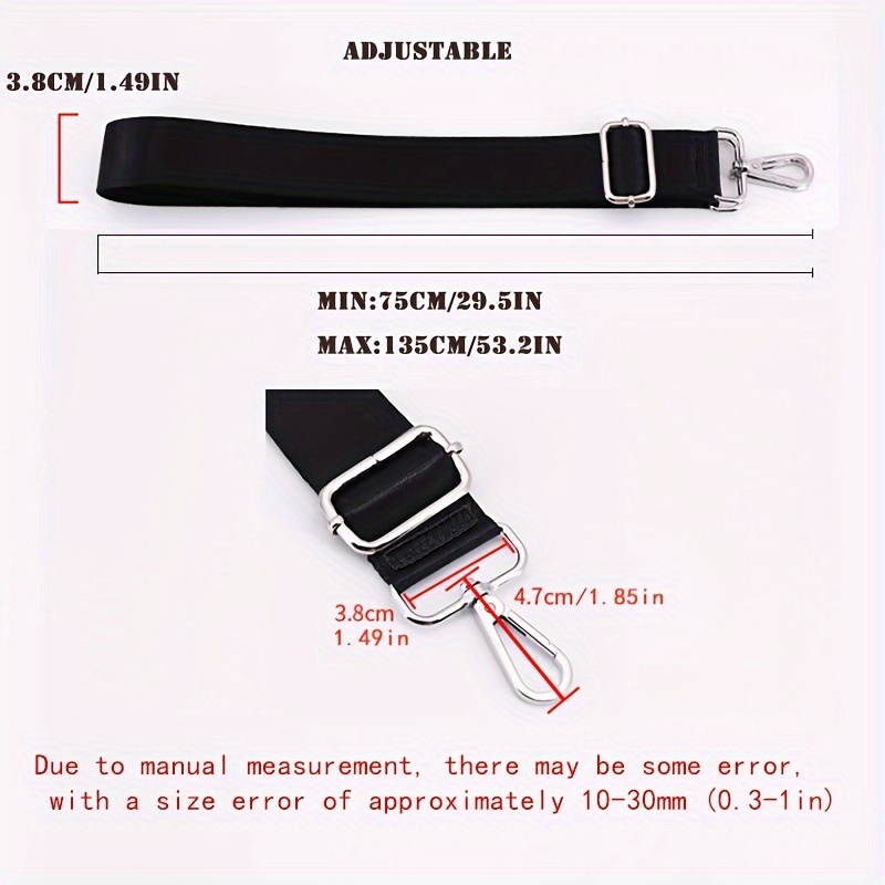 Wide Purse Strap Adjustable Bag Strap Replacement Crossbody Strap Wide  1.49in Black