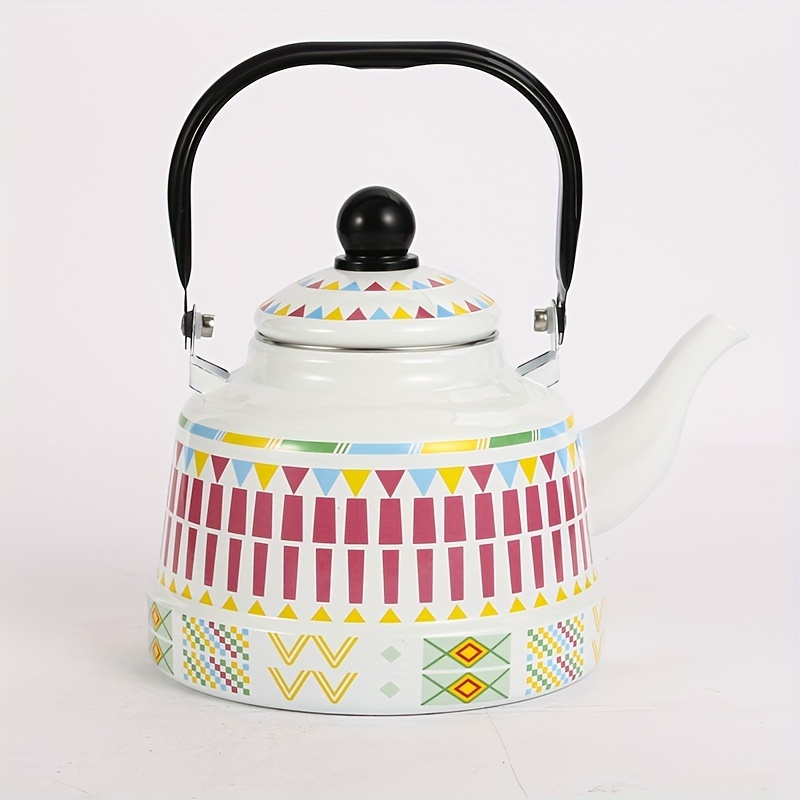 1.1l Enamel Pot Hand Tea Kettle Induction Cooker Gas Stove Red