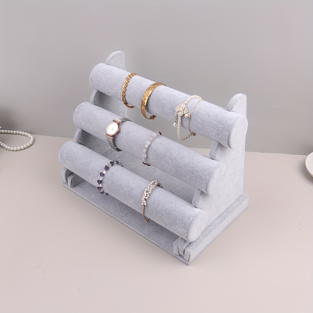 3 layer Velvet Jewelry Rack Desktop Jewelry Storage Display - Temu