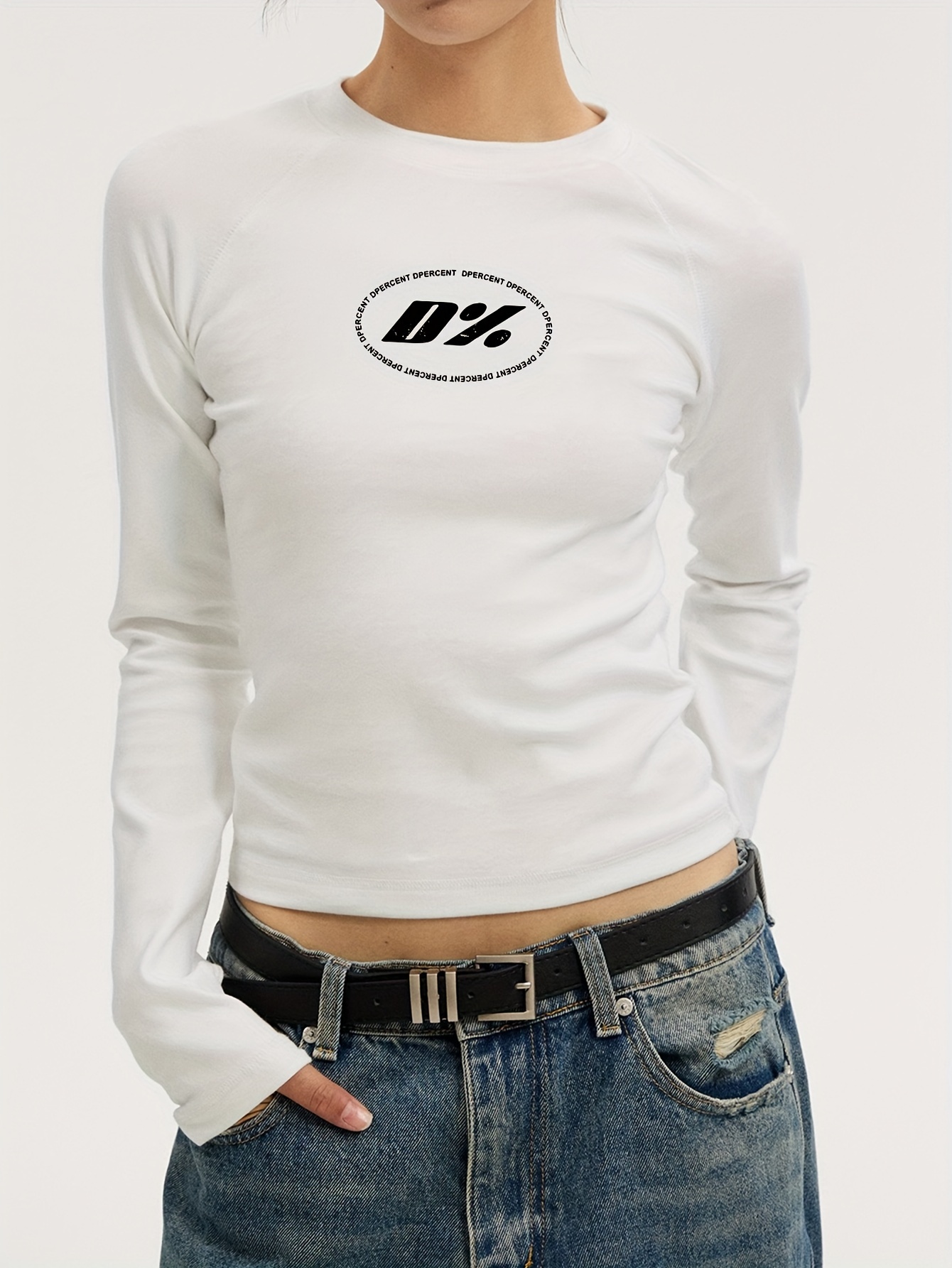 Y2k Cross Floral Print T shirt Crew Neck Long Sleeve T shirt