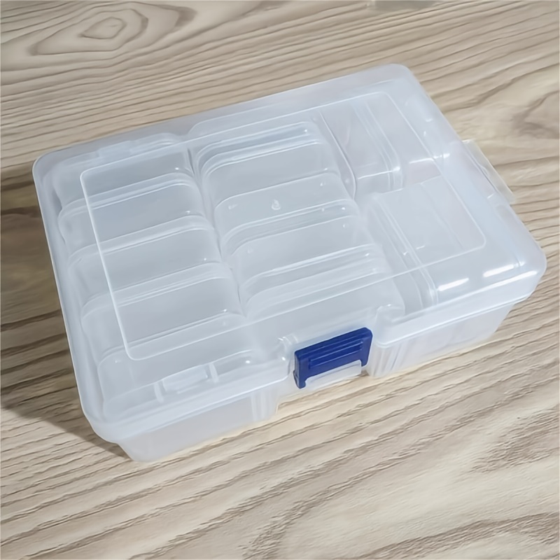 

1set Transparent Rectangular Plastic Box, Including 1 Piece Big Box And 14 Pieces Small Boxes, Multi-functional Portable Organizers For Beads, Earrings, Rings Storage
