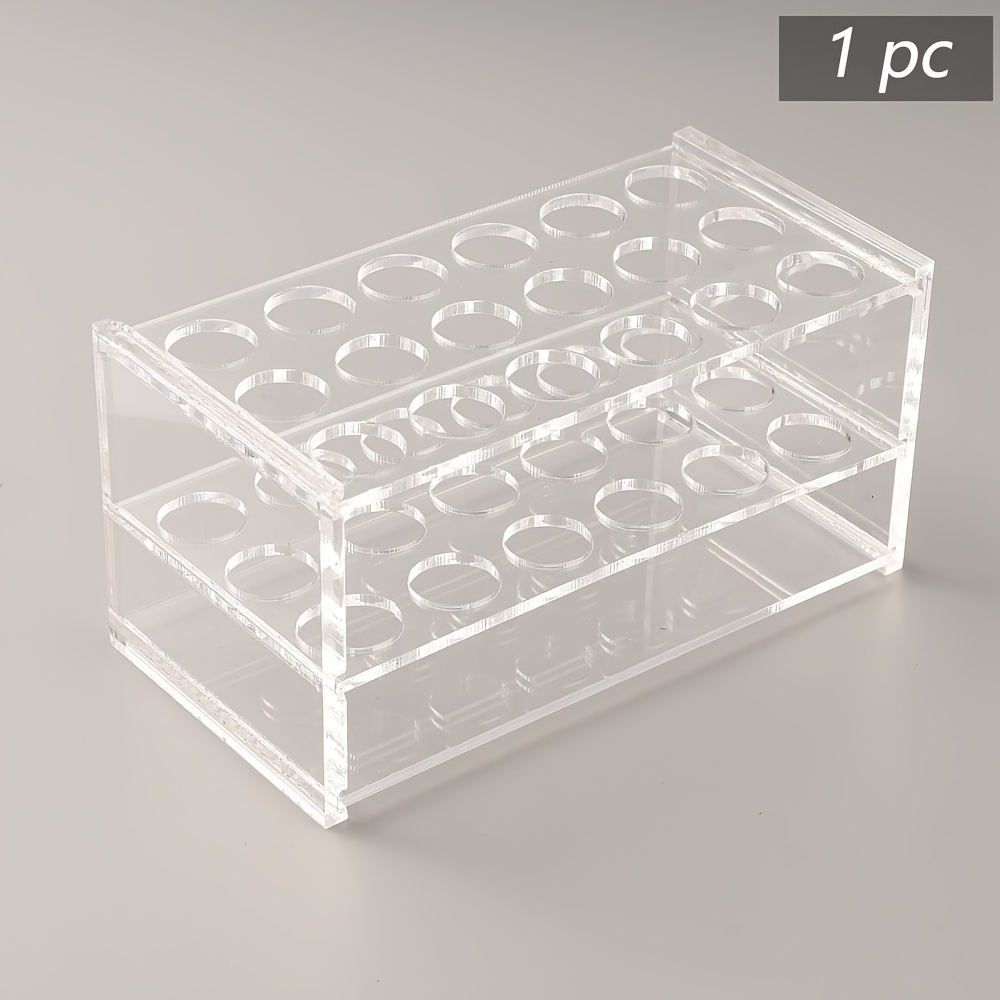 

1pc Acrylic Clear Display Stand, Centrifuge Test Tube Storage Stand, Rectangle Lab Supplies With 18 Slots, Clear, 140x70x70mm Hole: 16mm Art & Craft Supplies
